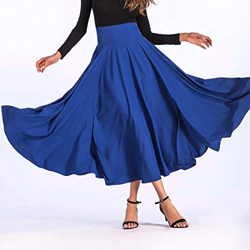 Aivtalk Women High Waist Long Skirt with Slit Pockets Bow Tie Pleated Maxi Skirt3