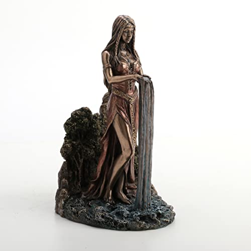 Estatua de Danu de resina con acabado bronce 9 pulgadas miniatura 1