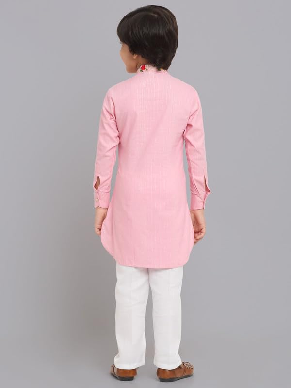 Image of Traditional Ethnic Wear Cotton Kurta Pyjama Set For Kids & Boys
