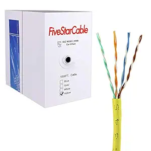 Five Star Cable 1000 ft. Cat5E UTP CCA Cable - Yellow