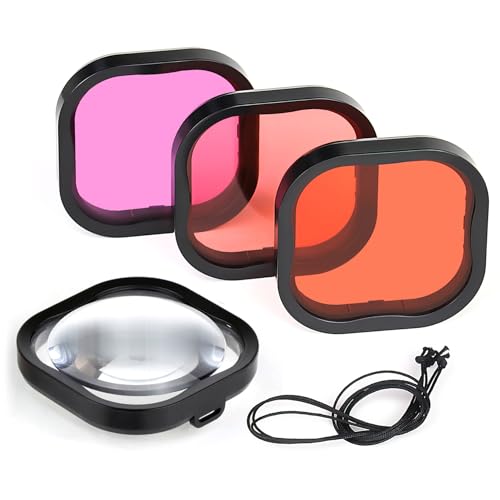 GEPULY 4 Pack Underwater Dive Filters for GoPro Hero 8 9 10 11 12 13 Black Official Waterproof...