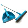 Home Line Telescopische bezem en handveegset met rubberen borstels, veegbezem en handveger met rubberen borstels, schep…