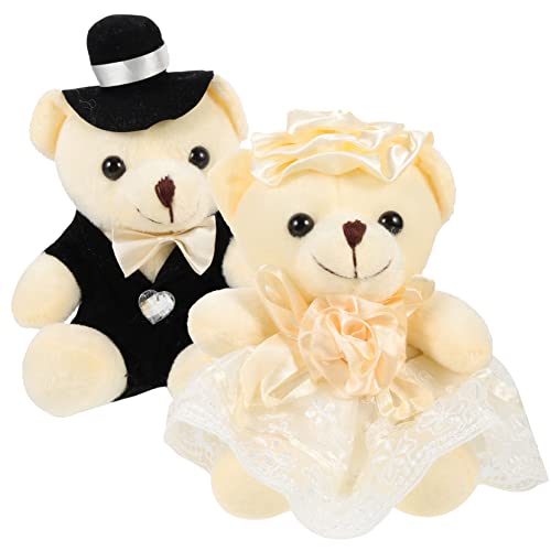 Ours de mariage Toddmomy en peluche lot de 2 pièces ornement doux décoratif de salon