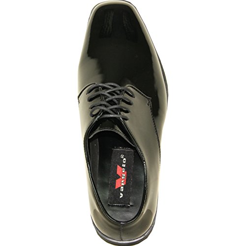Image of VANGELO Men Dress Shoe TAB and Tux Oxford Formal Tuxedo for Prom Wedding Uniform Medium and Wide Width Black Grey Ivory White Patent