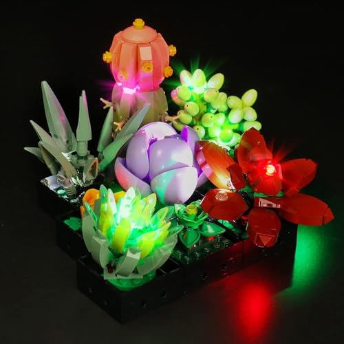 Image of VONADO LED Light Set for Lego Succulents 10309, Lighting Kit Compatible with Lego Botanical Plants and Flowers Building Set 10309 for Adults Kids, Decor DIY Light Kit for Home Office (No Lego Models)
