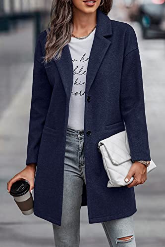 PRETTYGARDEN Women Plaid Shacket Jacket Trendy Fall Casual Button Wool Blend Tartan Trench Coat Winter Clothing with Pockets