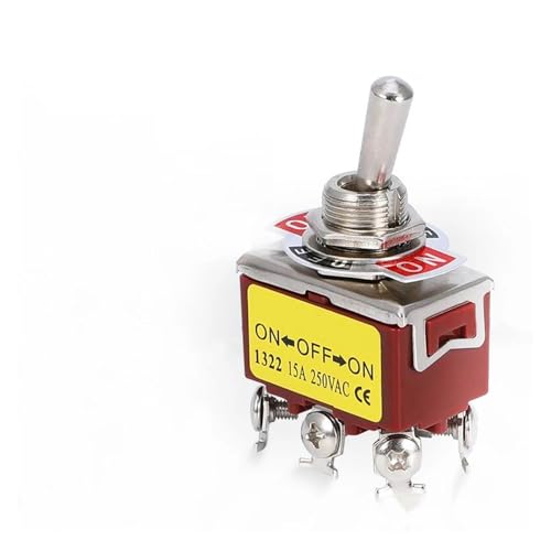 Interrupteur à bascule E-TEN1322 DPDT 6 broches 15A pour montage 12mm - 3