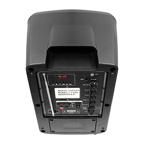 Takara T-7106 a Karaoke Speaker 6.5 Inch Portable Multimedia Bluetooth, with Recording, USB, PA System with 2 Wireless Mic, FM. 6 41qUoP8cwbS