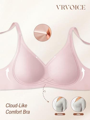 Image of Jelly Wireless Bras for Women No Underwire Push Up Seamless Full Coverage Bralettes Support Lift Everyday Bra