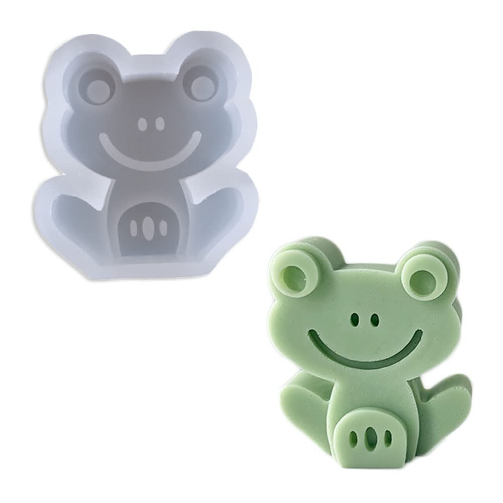 Duawenki Smiling Frog Shape Car Freshie Silicone Mold for Making Soap Aroma Beads Car Freshie, Pendant, Candle,Decoration,Sculpture Resin