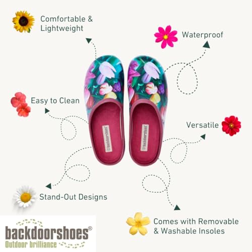 Image of Backdoorshoes Waterproof Premium Garden Clog Shoes for Women with Arch Support
