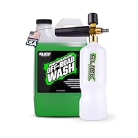 Slick Products Off-Road Wash (64 oz.) + Pressure Washer Foam Cannon Bundle – Super Concentrated ATV, UTV, Dirt Bike, Jeep & Truck Wash Foam Shampoo for Heavy Mud and Dirt