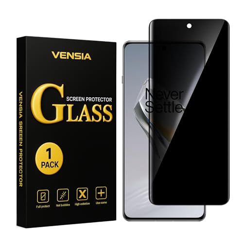 VENSIA® - Privacy UV Tempered Glass Screen Protector for OnePlus 12 (6.82 Inch) - Anti-Spy, 9H Hardness, Scratch-Resistant, 100% Fingerprint Working, Easy Installation