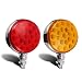 Partsam 2pcs Double Face Round Led Pedestal Lights Stop Tail Turn Signal Fender Mount Marker Lights Chrome with Reflectors for Semi Trailer Peterbilt Kenworth Freightliner Volvo Trucks Waterproof