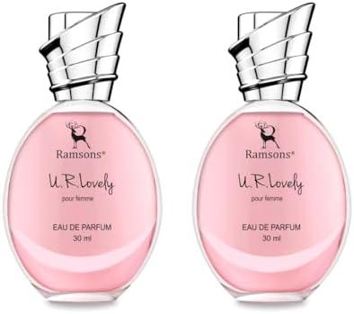 Ramsons - U R LOVELY Eau De Parfum | 30 ML x 2| Perfume For Women | TN - Bergamot, Peach, Orange, Grapefruit, Aquatic | MN - Lilly of the valley, Rose, Jasmine, Cinnamon | BN - Woody, Musk, Vanilla