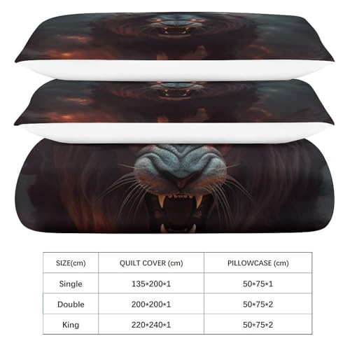 Parure de lit hypoallergénique lion avec fermeture éclair - 6