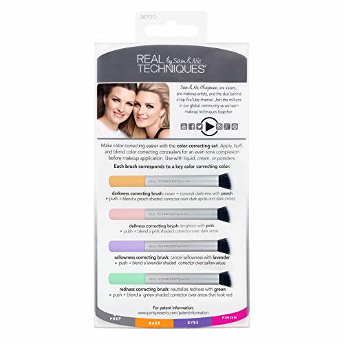 Real Techniques Kit de Pincéis para Corretivo, Cinza