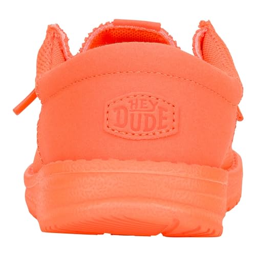 HEYDUDE HEYDUDE Boy's Wally-Youth Funk Mono Neon Orange Size 11 | Youth's Shoes | Youth Slip-on Loafers | Comfortable & Light-Weight