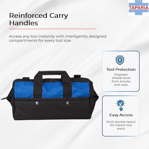 Image of Taparia Tool Bag (TB 18) Storage for all types of products, Water Resistant, Tear Resistant, Weather Proof, Durable, Spacious and Versatile for Professional and DIY, Warranty on Bag and Zip
