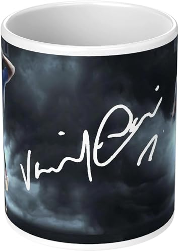 Image of Cricket Theme Coffee Mug IPL Edition - Stylish Helicopter Shot Print Cup - Gift for Cricket Fans, Boys & Friends(Virat-2)