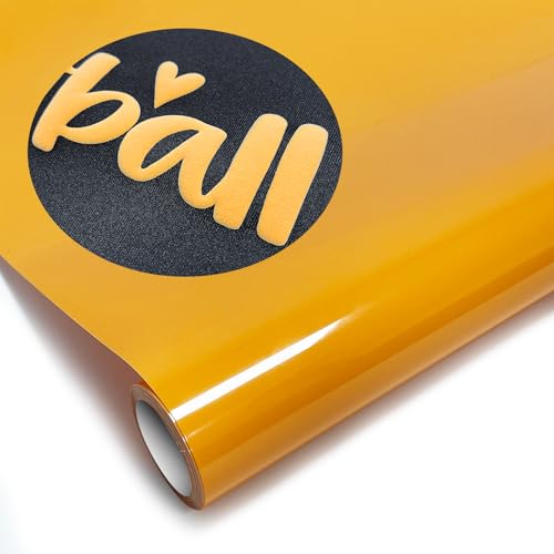 Image of Orange pu Puff Vinyl Heat Transfer - 12 inch x 5ft 3D Puff HTV Vinyl, Puffy Iron-On for Fabrics, Perfect for T-Shirts, Bags, Pillows, Compatible with Cricut & Cameo