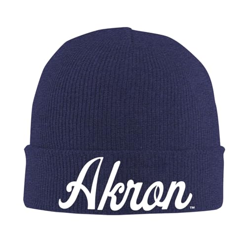 CWOKROIG University of Akron Beanie Hat for Men and Women Winter Warm Hats Knit Slouchy Thick Skull Cap Navy Blue