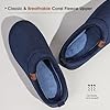 MERRIMAC Men's Slip-on Slippers Comfy Memory Foam Non-slip Indoor House Shoes Dark Blue,9/10 UK #2