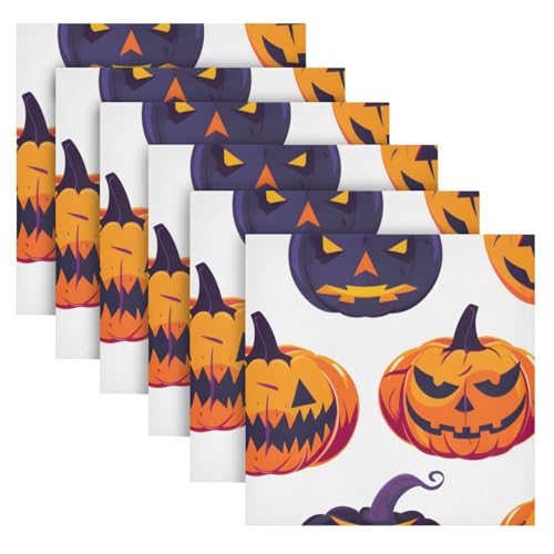 Servilletas de Tela Halloween Calabaza Multicolor x6 miniatura 2