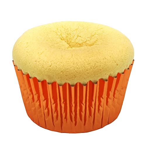 Image of Standard Orange Foil Cupcake Liners Muffin Baking Cups for Party and More, 100-Count