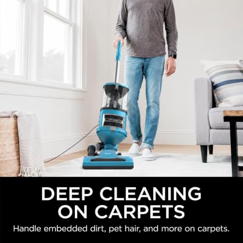 Image of Shark NV380 Navigator Lift-Away Deluxe Upright Vacuum with Large Dust Cup Capacity, Swivel Steering, Upholstery Tool & Crevice Tool, Teal (Renewed)