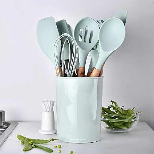 Kitchen Utensil Set Silicone Cooking Utensils,Straightforward to Clear Picket Kitchen Utensils, Cooking Utensils Set with Bamboo Wooden Handles for Nonstick Cookware 7 41qUrJoQboL. AC