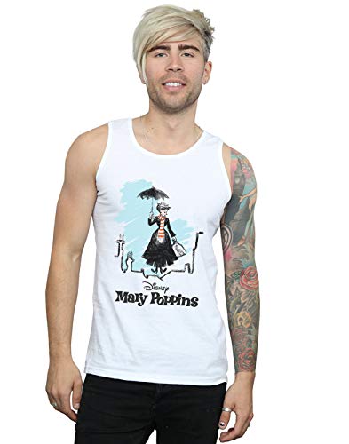 Disney Men's Mary Poppins Rooftop Landing Colour Vest White X-Large