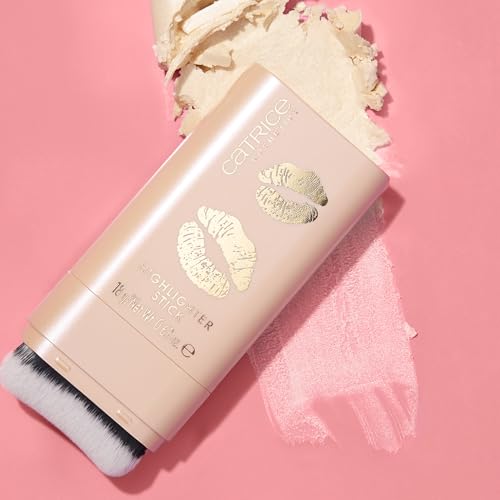 Catrice KISS & GLOW Highlighter Stick, Nr. C01, Weiss, glänzend, strahlend, schimmernd, glitzernd, vegan, ohne Parabene, ohne Mikroplastikpartikel, Nanopartikel frei, 1er Pack (18g)