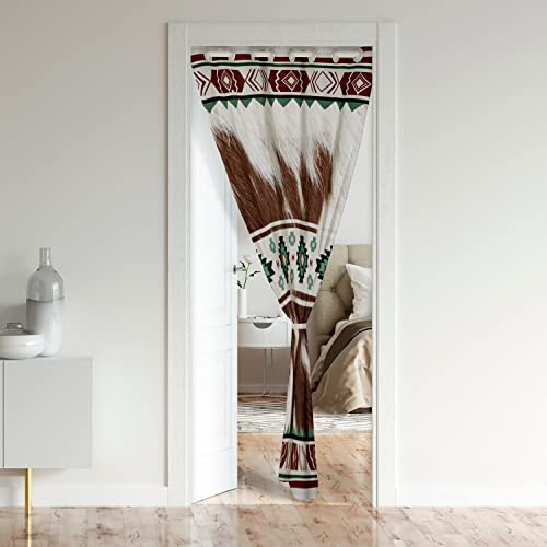 Loussiesd Cowhide Door Curtain for Doorway Privacy Exotic Ethnic Boho Stripes Closet Door Cover Curtain Cover Animal Fur Skin Darkening Blackout Curtain Cow Fur Closet Door Cover 132x203cm 1 Panel - Image 2