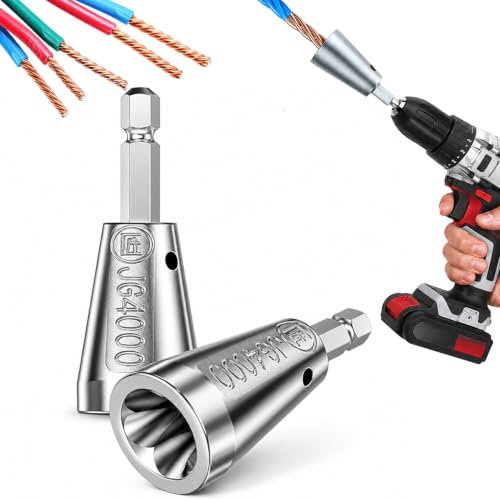 Image of Wire Twister Tool for Drill, 2026 Upgraded 40Cr Steel Wire Connector Twisting Tool with Observation Port, 6 mm Hex Shank for 9-22 AWG / 1.5-6 mm Wires, 2 Pack
