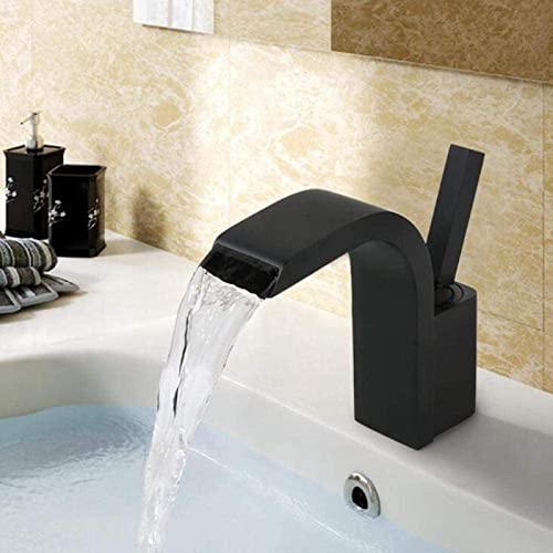 Robinet de lavabo noir mat réglage précis eau chaude et froide - 5
