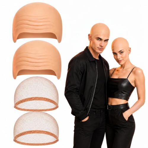 eygeufg 2 Sets Latex Bald Caps for Adults - image 1