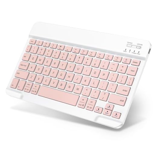 Emetok Rechargeable Wireless Keyboard for Tablet/iPad, mini Travel Design
