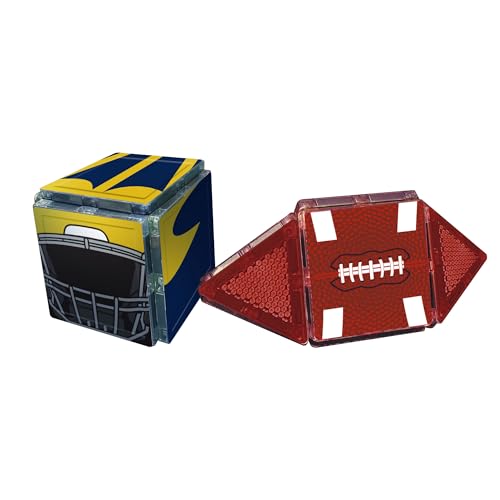 CreateOn NCAA Fan-Tiles Magnetic Match-Up Tiles for Michigan Wolverine Fans, 17-Piece Building for Kids & Adults, Officially Licensed NCAA Team Collectibles - Build, Play & Display - Image 2