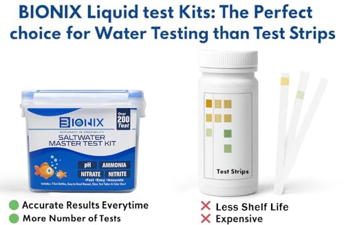 Image of BIONIX Saltwater Master Test Kit (200 Tests) | ph Ammonia Nitrite & Nitrate Test kit for Aquarium.
