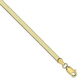 Solid 10k Yellow Gold 3.0mm Silky Herringbone Chain Bracelet 7'