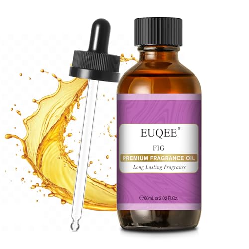 EUQEE Fig Fragrance Oil, Premium Fig Essential Oil 2.02 Fl oz with Glass Dropper for Diffusers, DIY Bath Bombs, Candle Making - 60ML