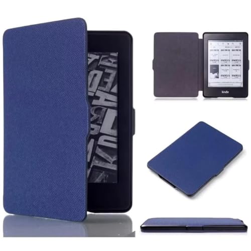 MOKASE Case Compatible with 6" Kindle Paperwhite (Fits 2012,2013,2015,2016 Version), Model NO: EY21 / DP75SDI, PU Leather Hard Case Protective Case Cover with Smart Wake/Sleep Function, Darkblue