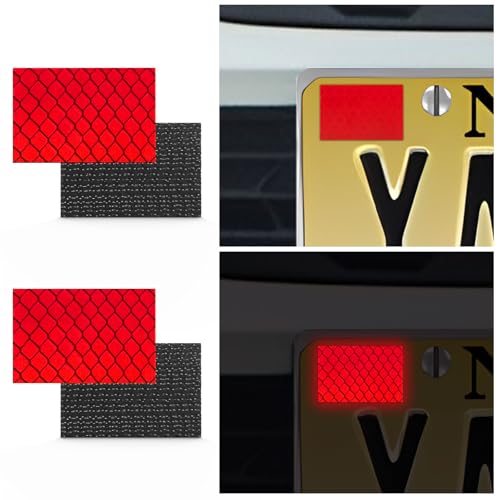 Image of 2-Pieces Reflective License Plate Stickers for New Jersey GDL Drivers - Perfect for New Drivers Under 21 & Special Learning Permits (Bright Red)