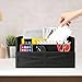 Mail Organizer Countertop, Wood Mail Holder Sorter for Desk, Rustic Bill Storage Organizer Box, Office Letter Basket for Document File Folder Paper Envelope (Black)
