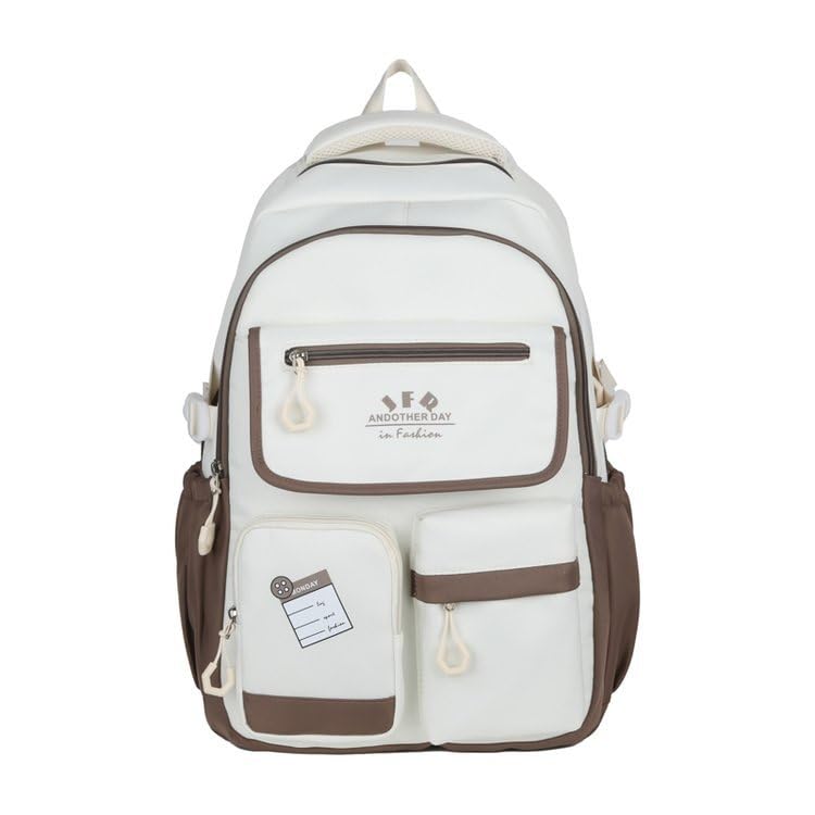 Fashion Backpack for Women Men Aesthetic Simple Design Shoulder Bag Bookbag Trendy Cute Backpack Harajuku Daily Bags (khaki)