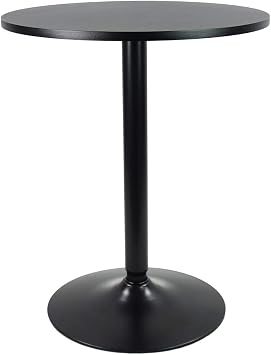 KKTONER Round Bar Table 23.6-Inch Top for Cocktail Bar Pub Dining Bistro 28.7H, Black
