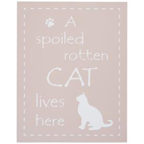 Transomnia - Placa para Puerta con Texto en inglés A Spoilt Rotten Cat Lives Here