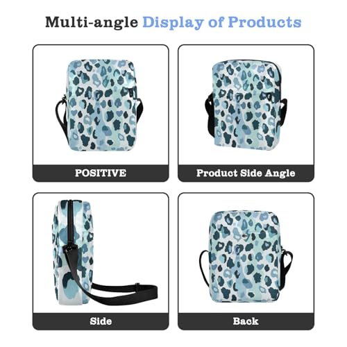 small messenger bag for women cross body bag for woman cross body purses for women Adjustable Strap for Travel Travel- Leopard Print Blue4