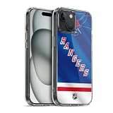 Head Case Designs Officially Licensed NHL Jersey New York Rangers Gel Case [Military Grade Protection] Compatible with Apple iPhone 15 and Compatible with MagSafe